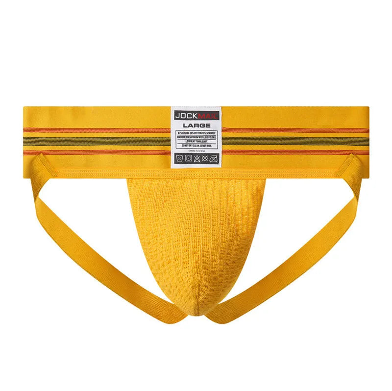 JOCKMAIL sexy men underwear jockstrap homme mens jockstrap underwear man thong jockstrap gay jock strap cotton Breathable white