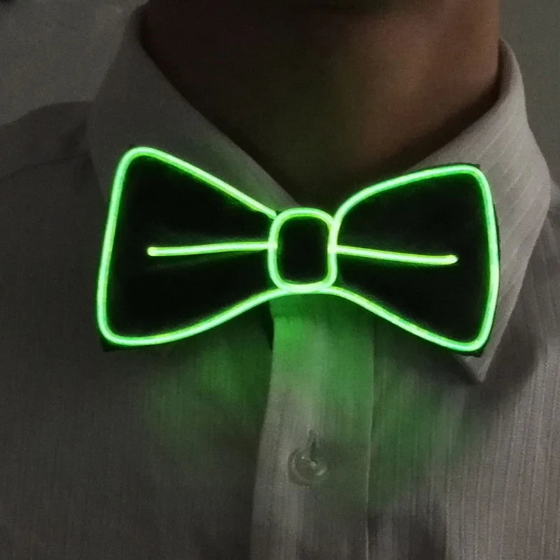 Luminous Bow Tie Neon Light Trendy Costume Accessories Glowing Acrylic LED Tie For Halloween Cosplay Costume Music Dancing
