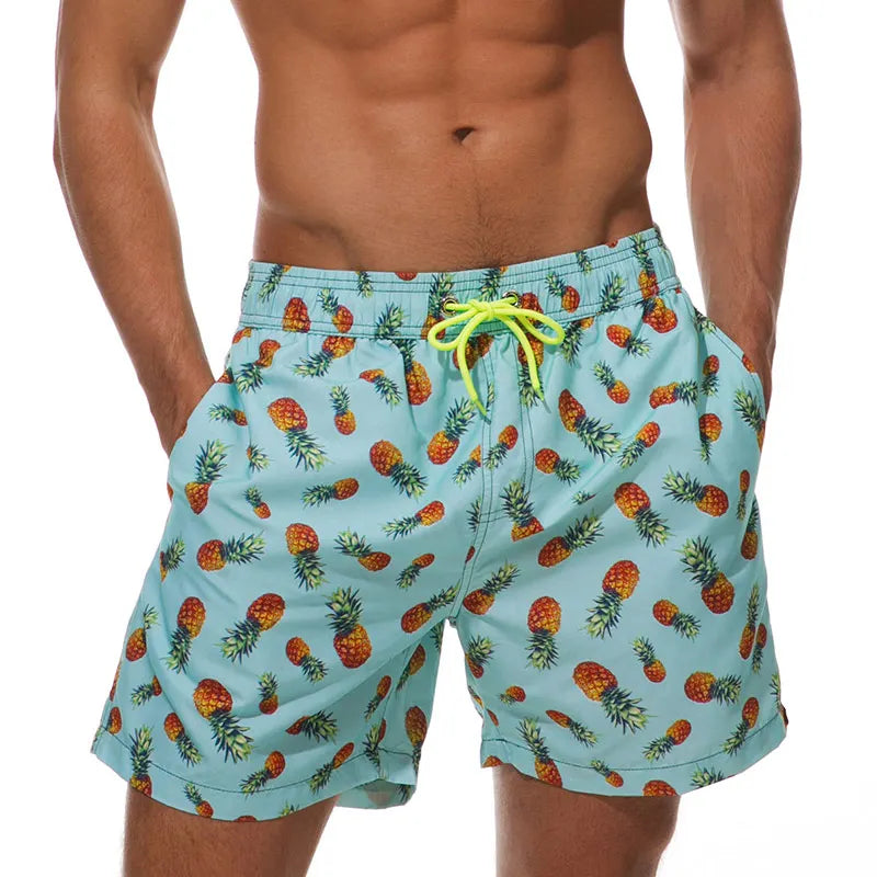 Escatch Brand Summer Mens Shorts Fashion Polyester Quick Dry Board Shorts Male Sport Gym Swimsuit Surf Swim Trunks For Man