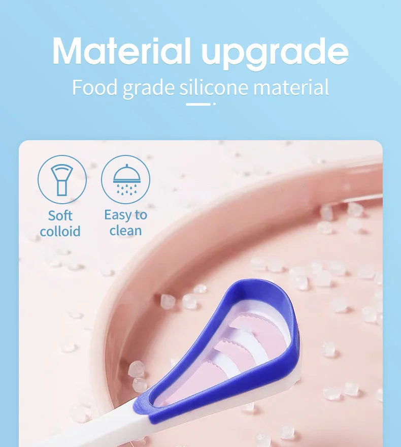 Y-Kelin Sales Silicone Tongue Scraper Brush Cleaning  Food Grade Single Oral Care To Keep Fresh Breath 3Color Pack No.1