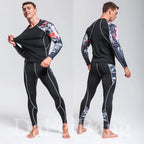 Man Compression Sports Suit Quick Drying Perspiration Fitness Training MMA Kit Rashguard Male Sportswear Jogging Running Clothes