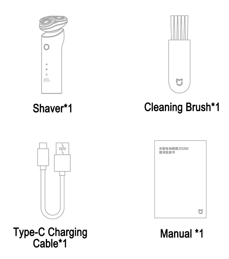 MIJIA S500 Electric Shaver Dry Wet Shaving Triple Blade Trimmer Beard Floating Head Men's Shaver Electric Razors Machine