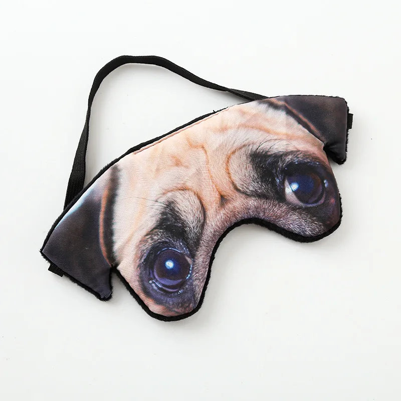 Travel Sleeping Blindfold Novelty Lifelike 3D Animal Eye Mask Funny Cat Tiger Pug Glasses Dog Cartoon Fox Eye Patch Sleep Mask
