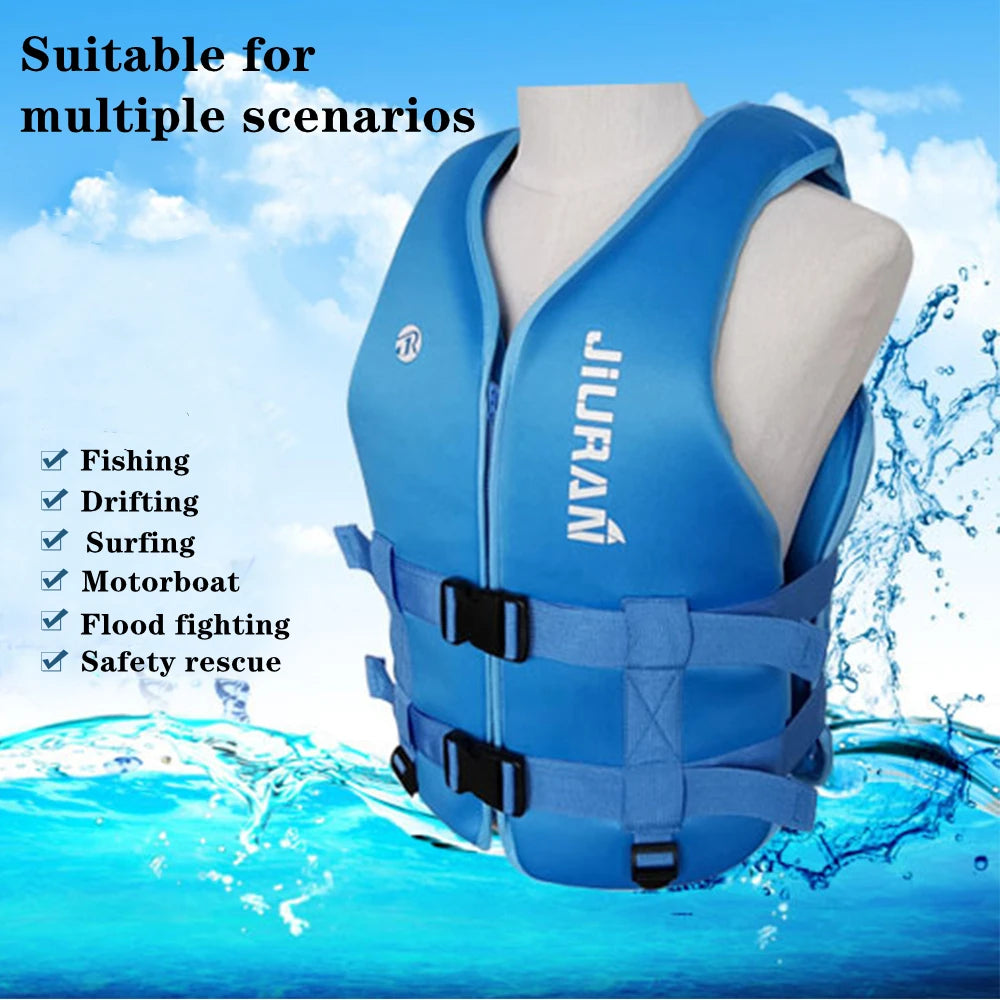 Neoprene Life Jacket for Adult Children New Water Sport Buoyancy Jacket Life Vest Swimming Boating Skiing Driving Vest Drifting