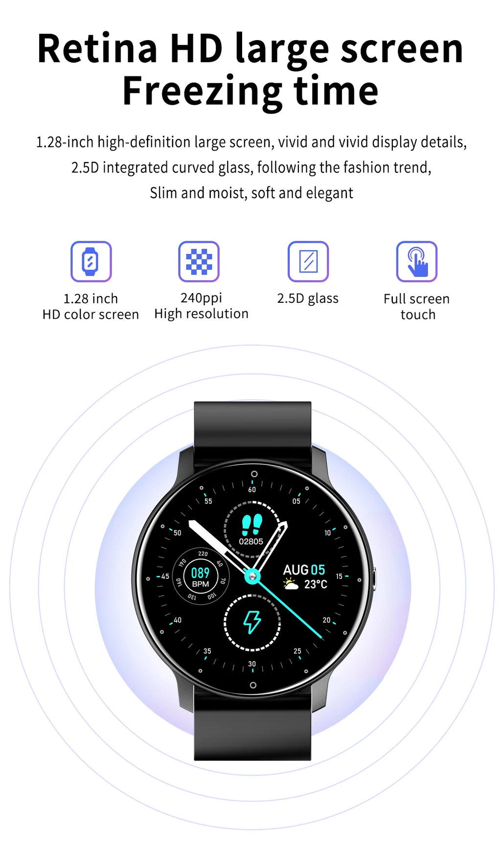 LIGE Waterproof Women Smart Band Watch Real-time Weather Forecast Men Watches Sports Ladies Smart Watch For Women Android IOS