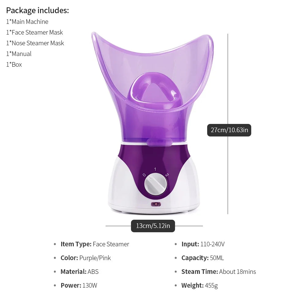 Face Steamer Facial Heating Sprayer Skin Moisturizing Pore Cleaner Facial Hot Fog Steamer Home Care Skin Humidifier SPA Machine