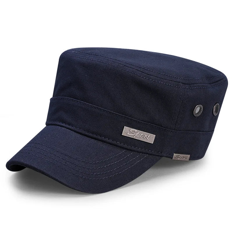 Spring Big Head Man Large Size Army Flat Cap Men Summer Cotton Plus Size Mesh Military Hat 55-60cm 60-65cm
