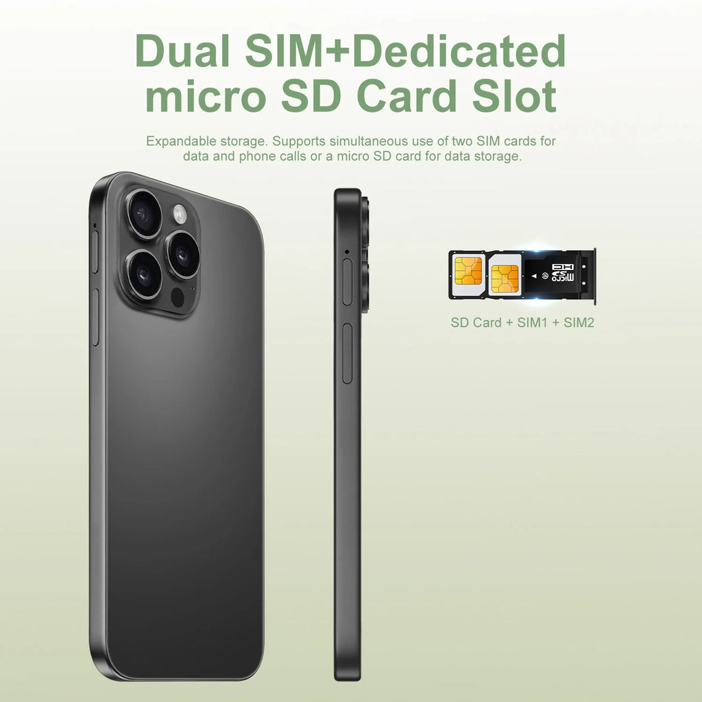 New I16 Pro Max Cross-border Exclusive 5G Phone 7.3" Screen Android 15.0 Dual SIM Overseas Version Direct Sale Source