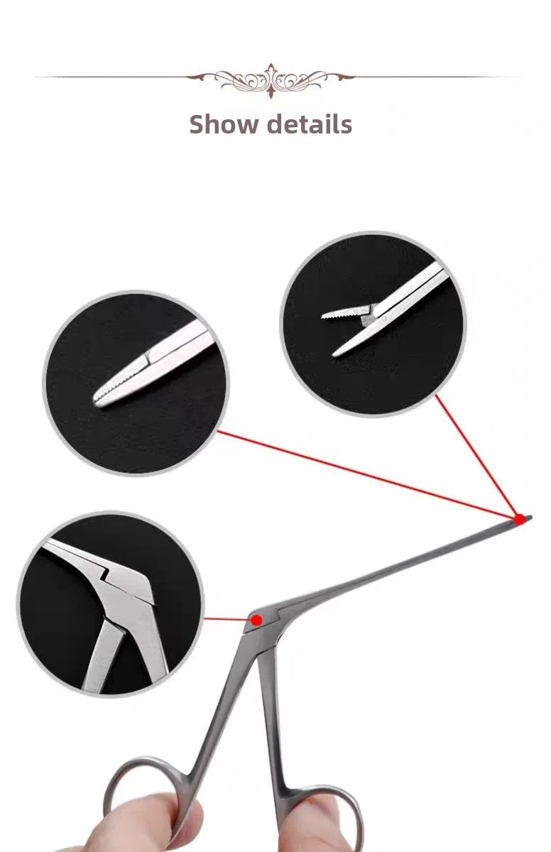 Medical Ear Wax Pick Tongs With lights Earwax Remover Micro Alligator Crocodile Forceps Earpick Ear Nose Cleaning
