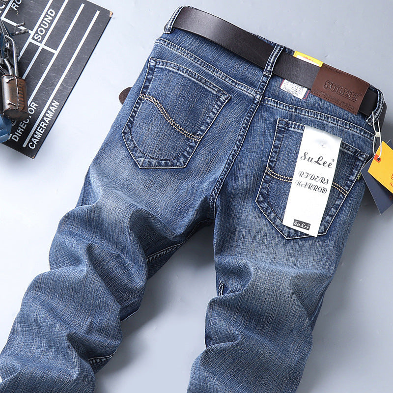 Su Lee Men's Jeans Spring and Summer New Straight Loose Business Elastic Versatile Long Pants Men's Cross-Border Men's Pants Image principale du produit