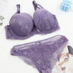 DaiNaFang Sexy Bras Set Green Black Beige Red White Purple Lace Bow Floral Underwear For Women Plus Size Lingerie
