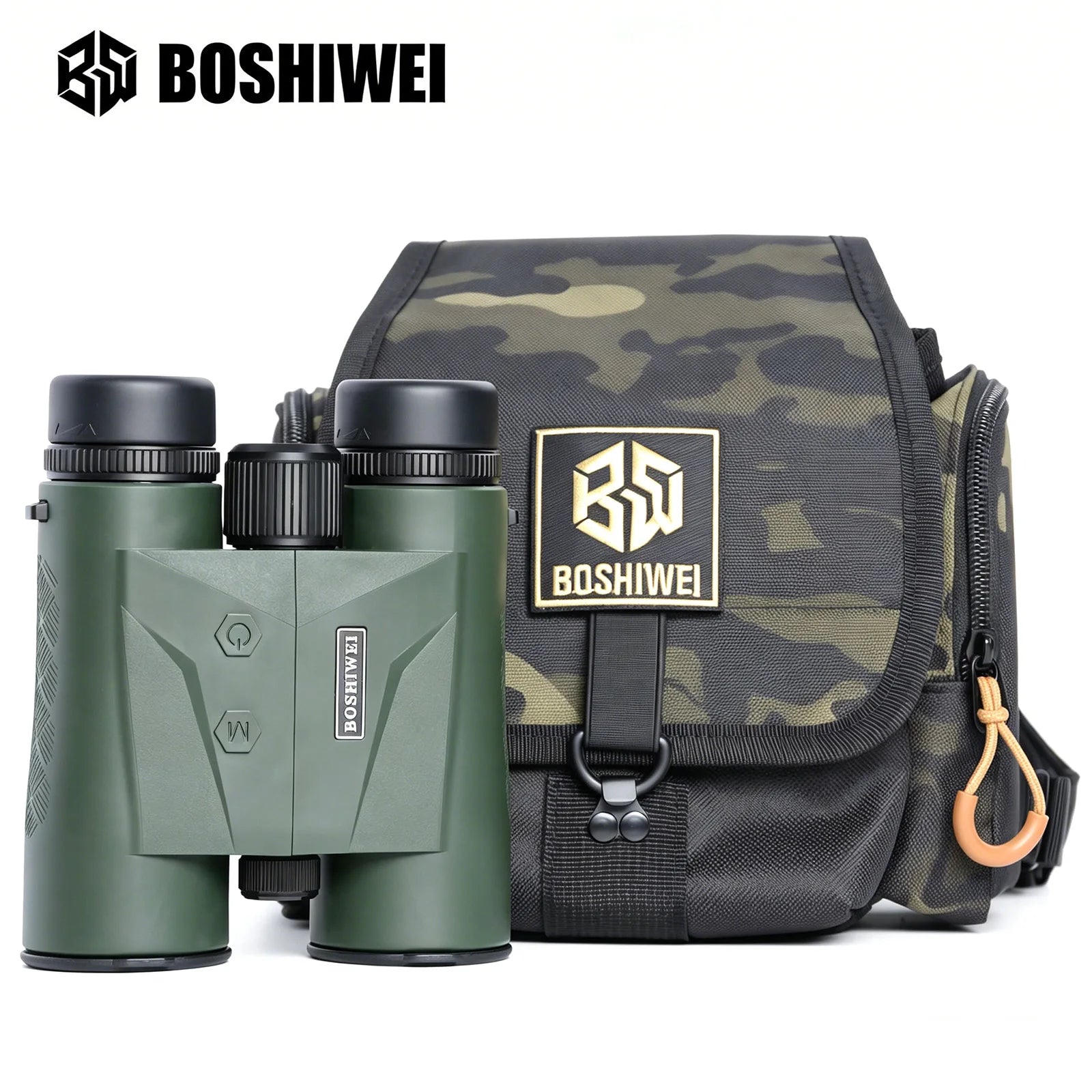 BOSHIWEI 10x42 HD Binoculars with Laser Rangefinder IPX7 Waterproof Ergonomic Design for Long Time Outdoor Viewing and Measuring Main image