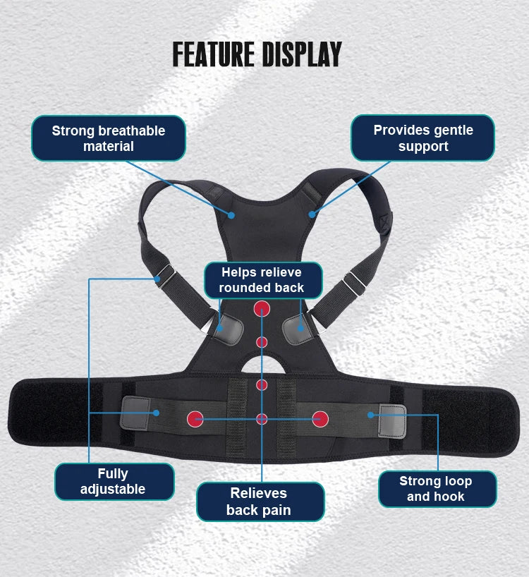 Adjustable Body Orthopedic Support Brace Belt ,pain relief from illess Posturas Shoulder Hunchback Back Posture Corrector belt Secondary image