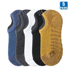 5 Pairs Men's Cotton Short Socks High Quality Crew Ankle Casual Soft Non-Slip Breathable Low-Cut Summer Autumn Socks for Men