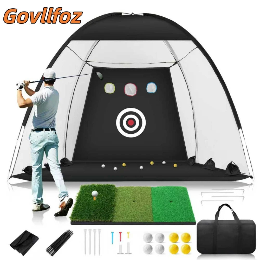 Golf Professional Practice Net Golf Hitting Cage Indoor Outdoor Exercise Practice Training Auxiliary Tool High Impact Hitting