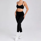 Seamless Yoga Sets Sports Fitness High Waist Hip-lifting Shapeing Trousers Backless Bra Suit Workout Gym Leggings Sets for Women