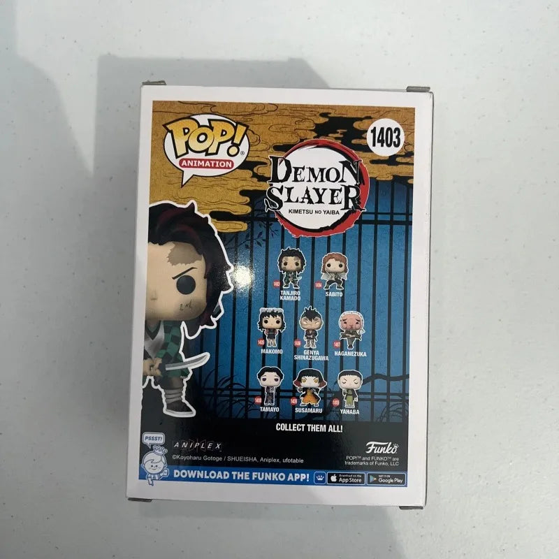 Funko POP Original Genuine Demon Slayer Anime Figure Tanjiro Kamado 1403 Action Figure Toys for Boys Girls Gift Model