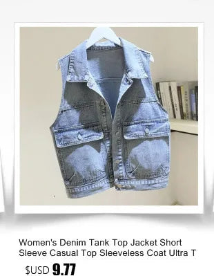 Fashion Denim Vest Women's Cropped Spring Summer Sleeveless Tops Short Jackets Waistcoat Top Outerwear Jean Cowboy Female