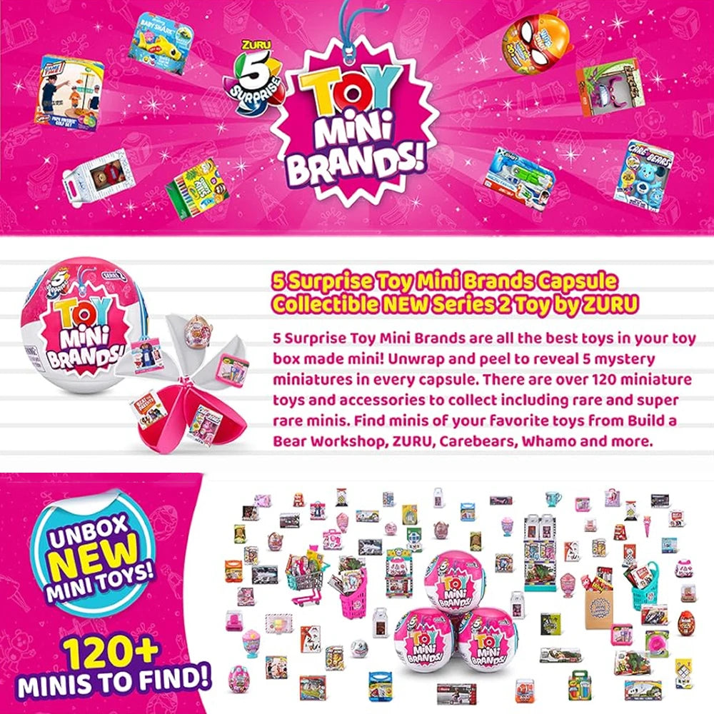 Zuru 5 Surprise Mini Brands Toys Toy Mini Brands Series 2 Mystery Capsule  Toy Store Shopping Toy Mini Brands Collecting Toys