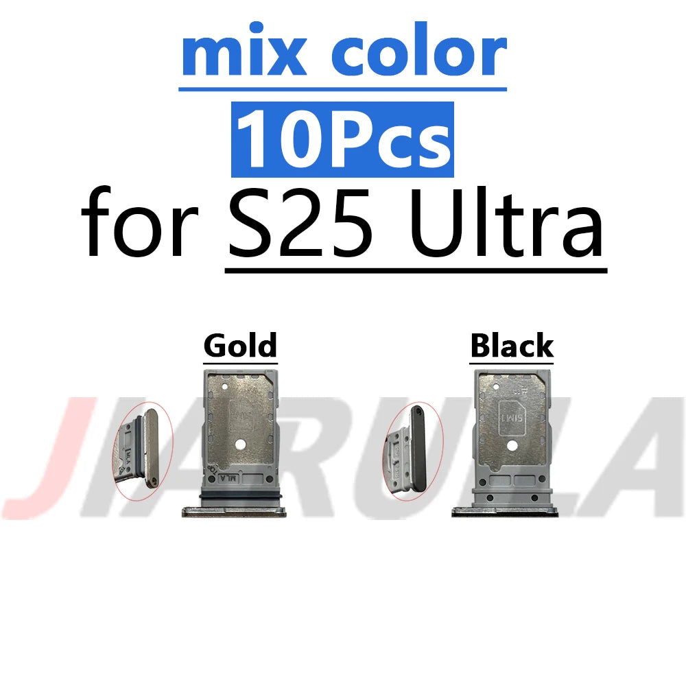 10Pcs mix color SIM SD Dual Card Phone Card Tray Holder Adapter For Samsung S23 S24 S25 Plus S23 Ultra Sim Card Drawer Slot Tray