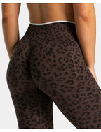 High Waist Leopard Print Yoga Pants, Butt Lifting Tummy Control Leggings 
