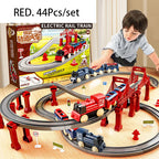 44Pcs/set Electric Train Track Sets Assembling Rail Train Car Toys Boy Educational Simulation Model Christmas Birthday Gift