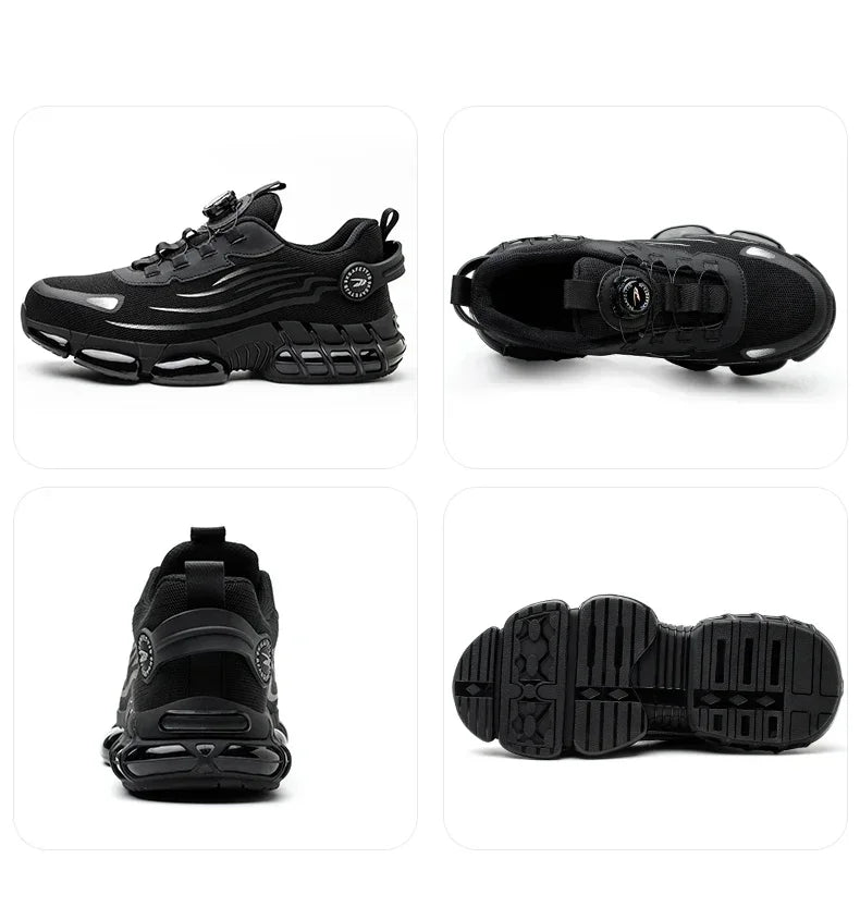 Men's Safety Shoes Protection And Elastic Safety Boots Fashionable Casual Shoes Breathable Odor Protection Men's Work Shoes