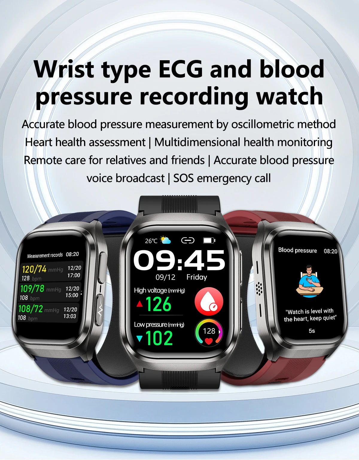 2026New Health Watch Blood Pressure Accurate Measure Smart Watches Men Uric Acid Blood Lipids waterproof Airbag Smartwatch Women