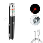 Portable USB Green Laser-Pointer 2 In 1 Detachable Lamp Holder Mini Laser Pen Visible Focus Red Combination For Hunting