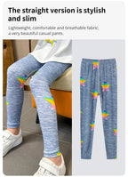 2/4 Pcs Children's Mix And Match Love Printed Leggings Girls Casual Joker Slim 9 Pants Fashion Elastic Waist Valentine's Day Pan