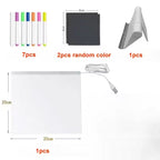 Attached With 7 Colorful Pens Light Up Acrylic Message Board Rewritable DIY Children's Glowing Drawing Board Message Lamp 2026