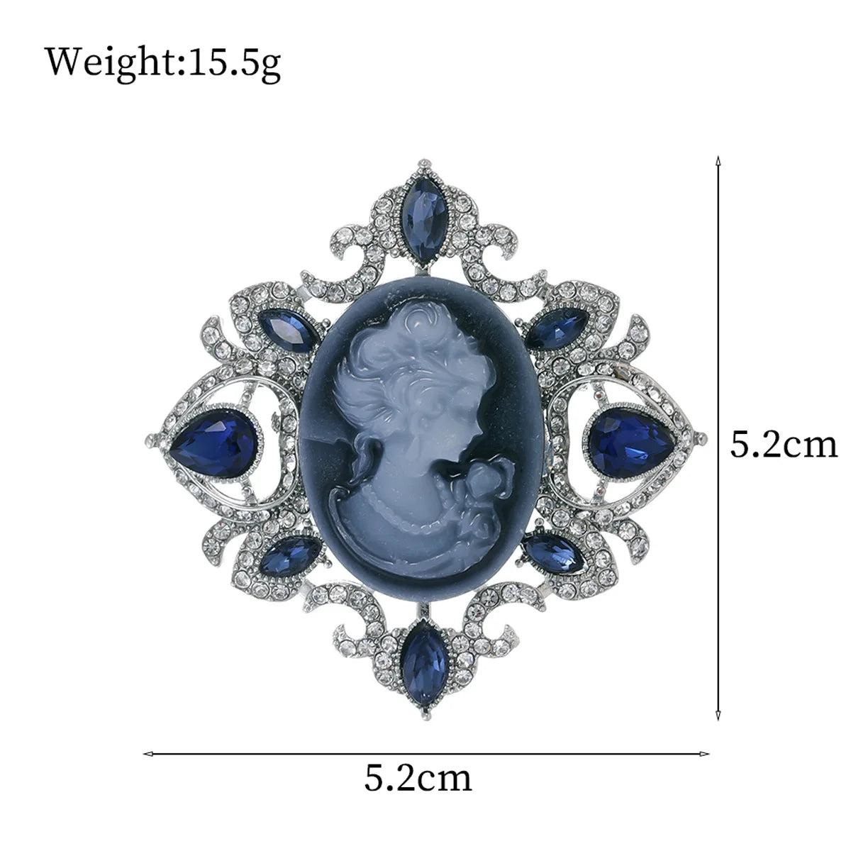 Vintage Victorian Design Queen's Cameo Brooch Pin, Antique Wedding Beauty Jewelry Gift, Elegant Style
