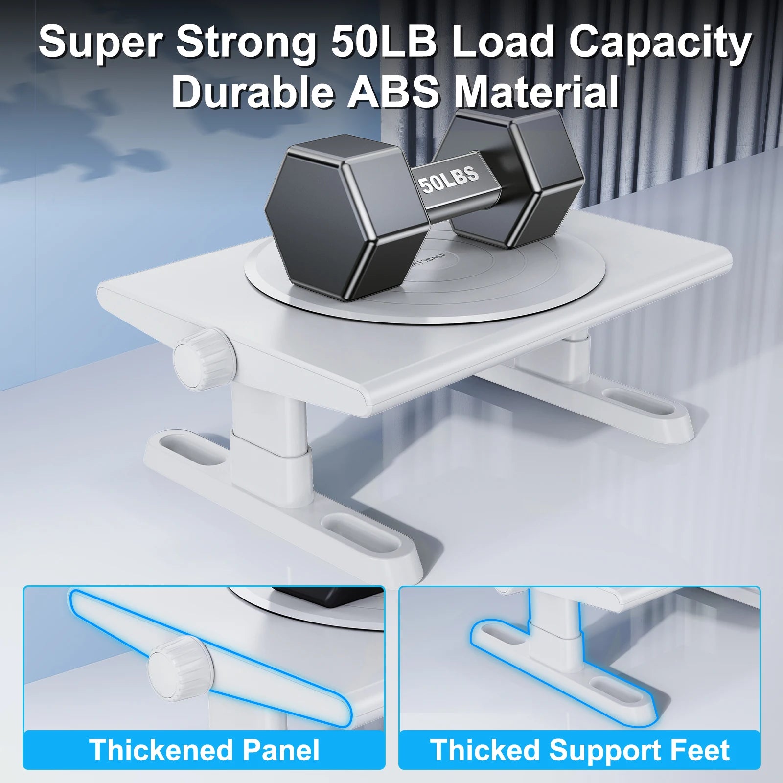 Oatsbasf Computer Monitor Stand Laptop TV Holder Monitor Shelf 360° Rotation Computer Desk Height Adjustment 50LB Load Bearing