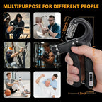 Adjustable Hand Grip Strengthener with Counter, Finger Exerciser Stretcher, Forearm Workout Equipment, Grip Ring Stress Ball, Hand Rehabilitation Trainer, Hand Strength Training Kit