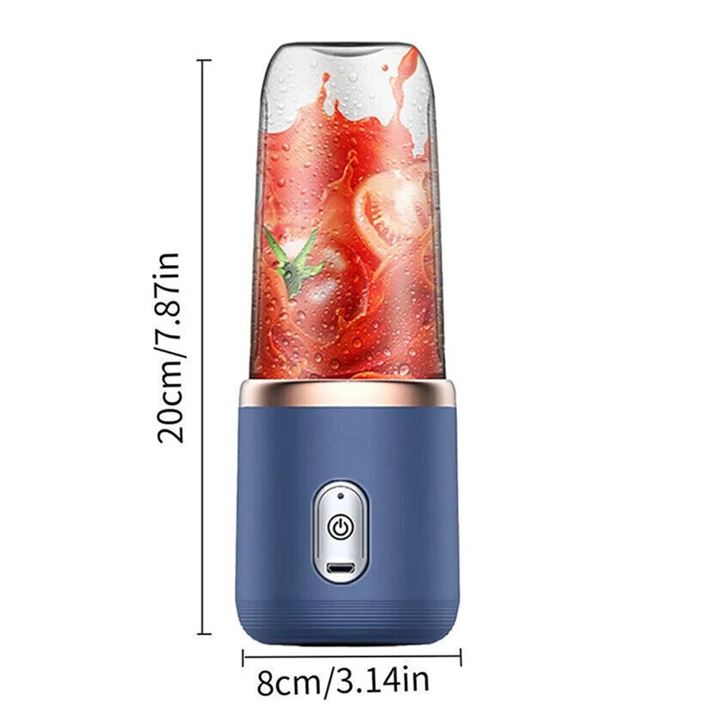 400ml Mini Blender 6 Blades, Portable Smoothie Maker with 21000 RPM, USB Rechargeable, Multifunctional Juicer Cup for Milkshake
