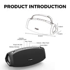 W-KING (120W PEAK)70W Portable Loud Bluetooth Speakers with Wireless Microphone,  Waterproof Outdoor Wireless Bluetooth