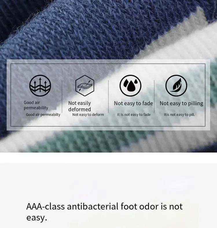 Men's 100% Cotton Casual Socks for Spring and Summer, Men's Antibacterial & Deodorant Business Socks, High-Quality Sports Socks