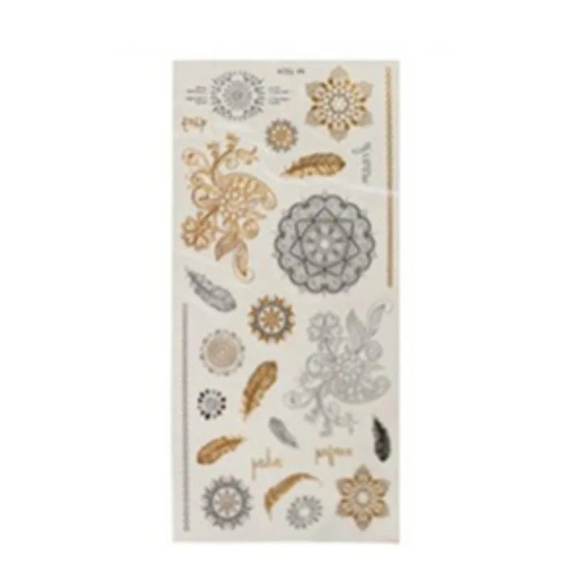 Gold Lace Tattoo Sticker Hanna Tattoo Tattoo Waterproof Temporary Tattoo Stickers Cool English Alphabet Fake Tattoos