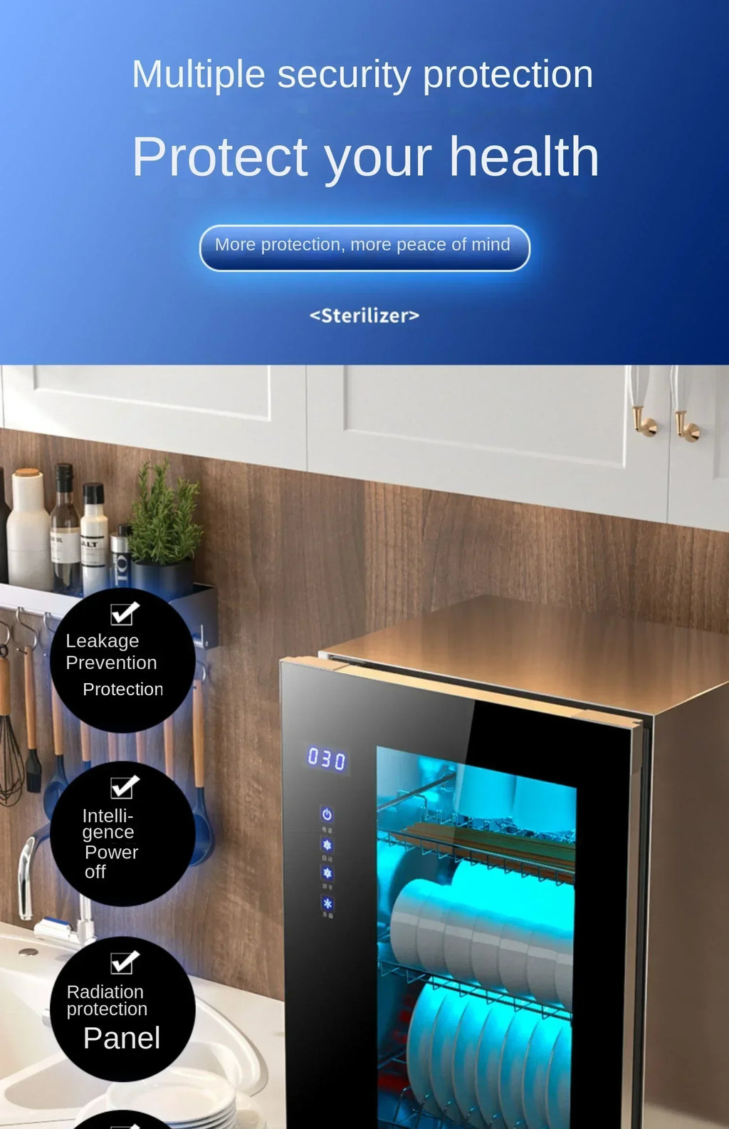 220V Good Housewife Compact UV Sterilizer - Portable High-Temp Drying Machine for Home Kitchen Use