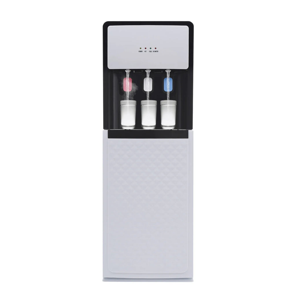 Modern White Bottom Loading Water Dispenser Hot/Cold Water Cooler Dispenser with Anti-Scalding Design for Offices Homes Gyms