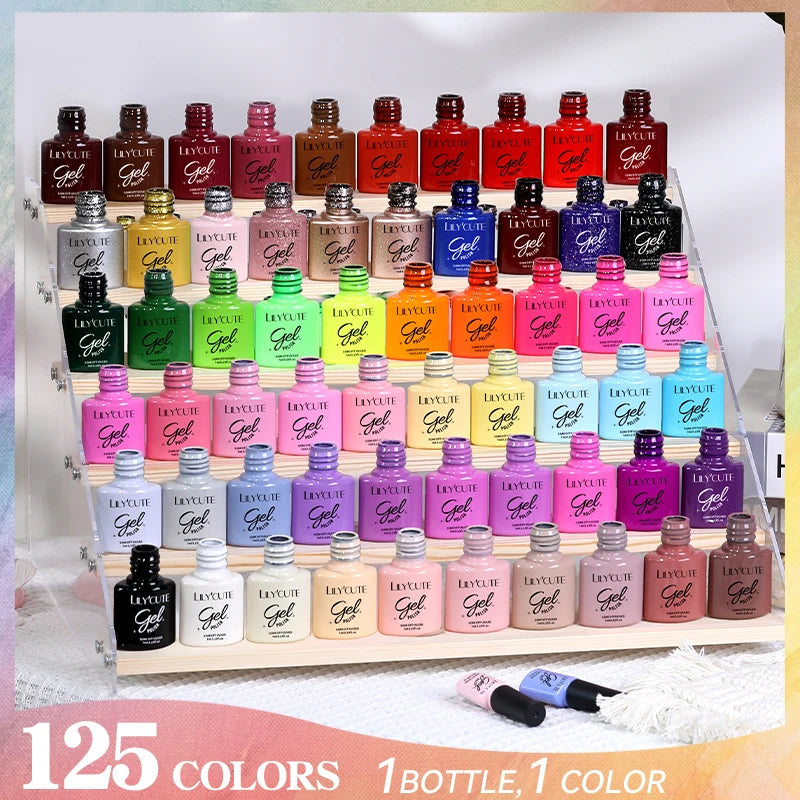 LILYCUTE Nail Gel Polish Set Pink Green Spring DIY Nail Art Design Long Lasting Soak Off UV Gel Manicure Painting Gel Vernis Kit