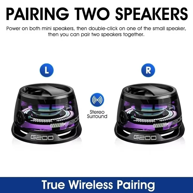VIKEFON Portable Mini Bluetooth Speaker G200 RGB Lighting Magnetic Speaker BT5.3 Mini Sound Box 7 Hours Playback Phone Holder Secondary image