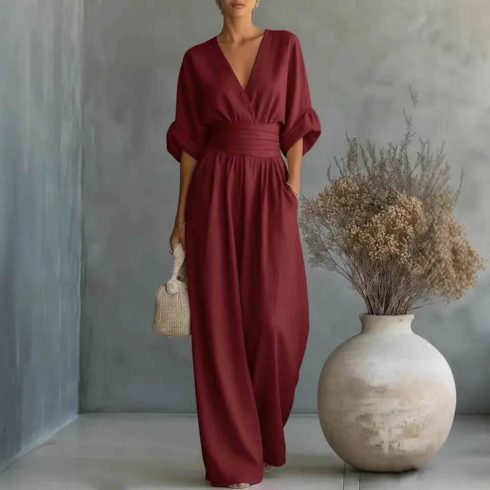 Solid Color Casual Loose Jumpsuits for Woman 2026 Summer Elegant Overalls Women's Jumpsuits And Rompers Bodysuit Female Clothes