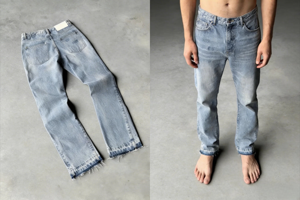 Y2K Black Washed Embroidered High-waisted Oversized Jeans Men European and American Retro Classic Loose Wide-leg Straight Pants