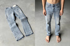 Y2K Black Washed Embroidered High-waisted Oversized Jeans Men European and American Retro Classic Loose Wide-leg Straight Pants