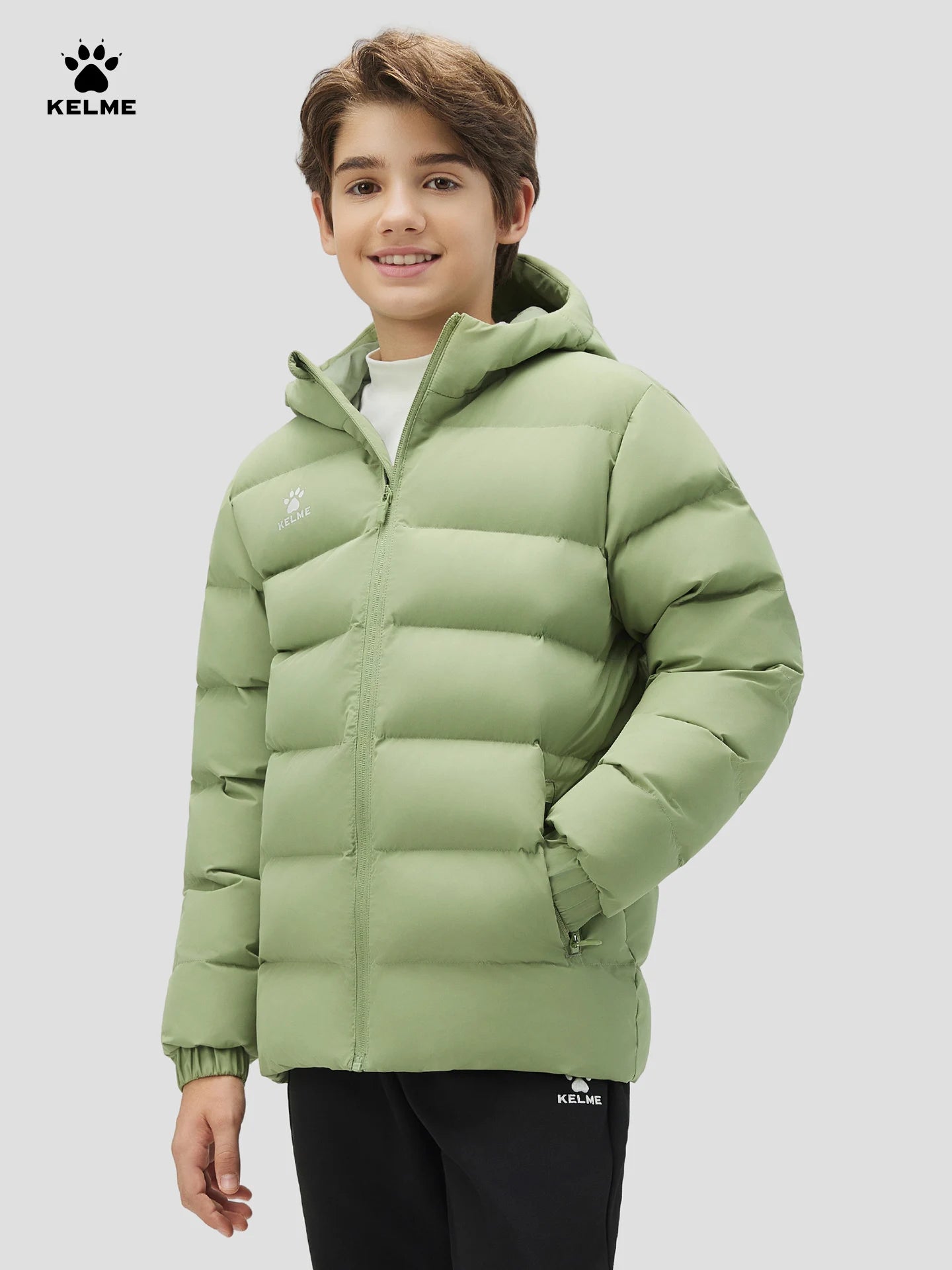 Kelme Children's Warm Cotton Jacket Winter Football Training Cotton Jacket Student Sports Down Jacket Coat Image principale du produit