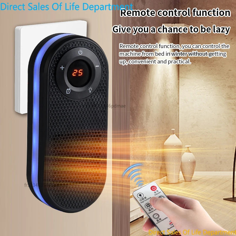 Small Wall Mounted Fast Heating Space Heater with Night Light & Overheat Protection for Home Office Bedroom Study 2026 Image secondaire du produit