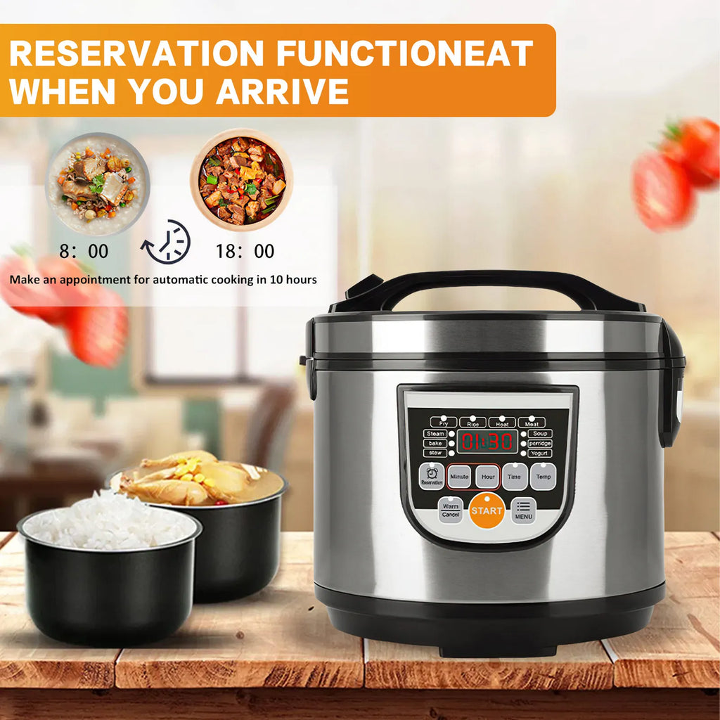 5L Electric Rice Cooker Smart Digital Portable Car Rice Cooker Truck Multi-Cooker Soup Porridge Cooking Food Steamer For Home