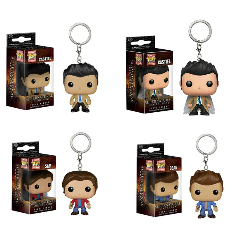 FUNKO POP Supernatural  New Character Castiel with Wing Sam KEYCHAIN Toy Vinyl Figure Collection Pocket  Key Chain Toys Main image