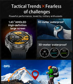 GPS Smart Watch for Men 2G ROM GPS Offline Maps Waterproof Swim Hiking Fitness Tracker Sleep SpO2 Rugged Durable Smartwatch GPS
